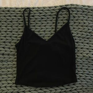 Cropped black tank